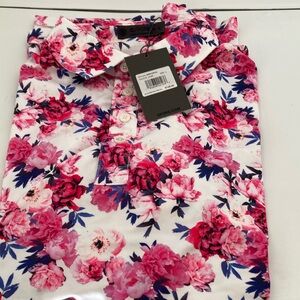 NWT G/Fore floral golf polo size large